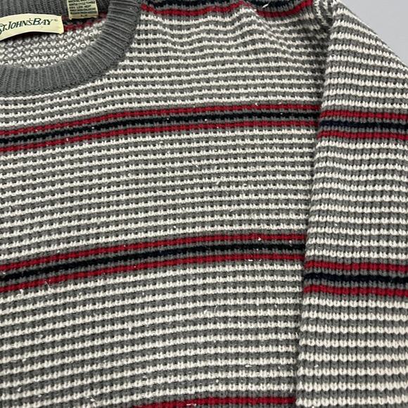 Vintage 90s St. John's Bay Grey Pattern Acrylic Sweater - Picture 2 of 3